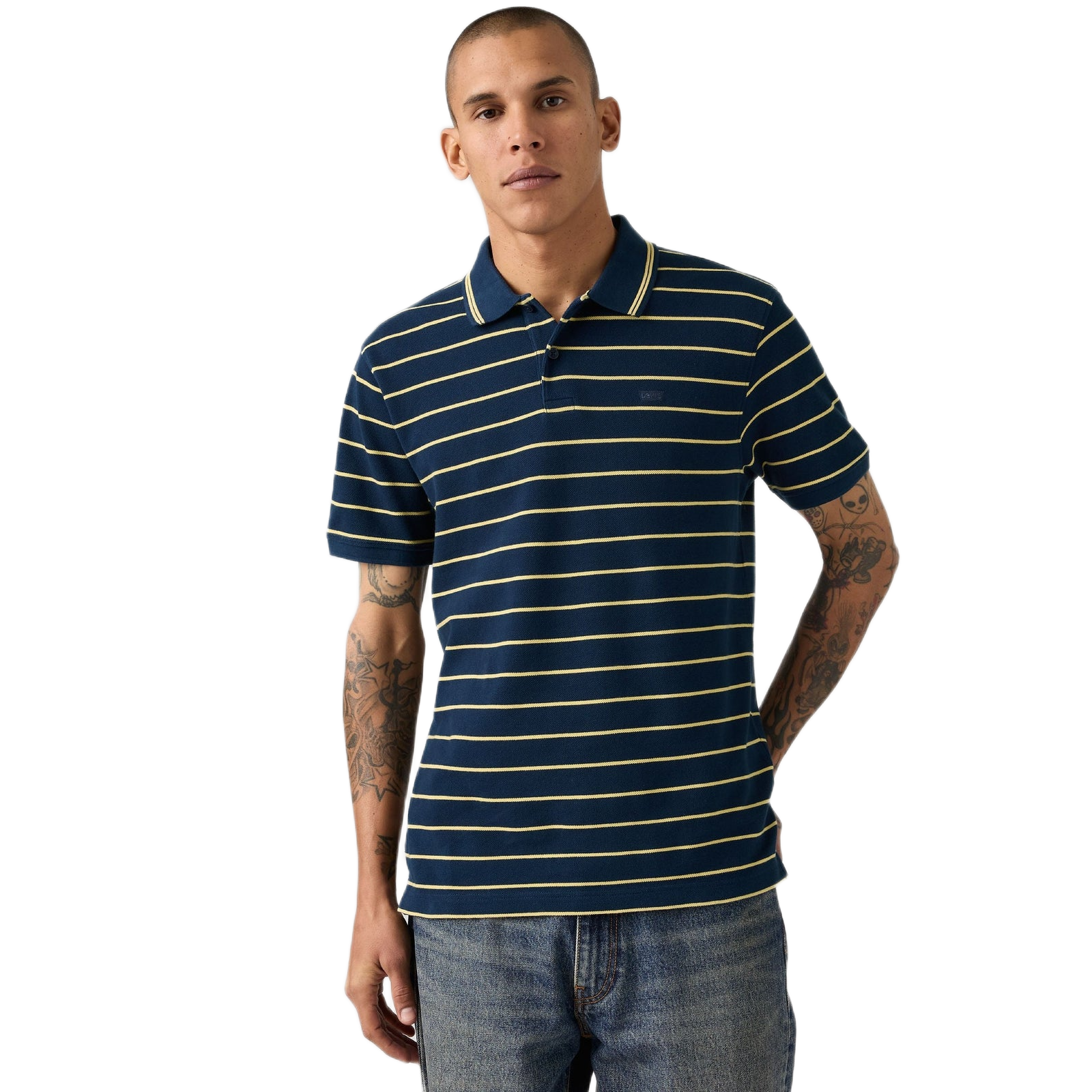 LEVIS ICON POLO TEDDY STRIPE DRESS BLUE