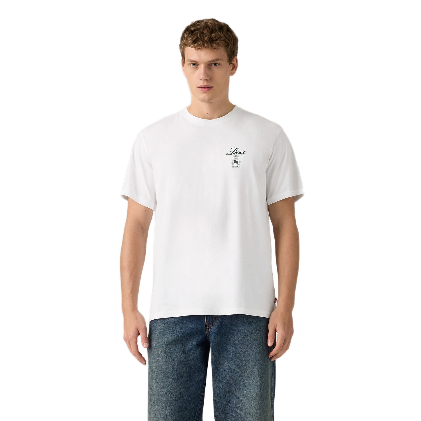 SS RELAXED FIT TEE LEVIS SCRIPT 2 WHITE