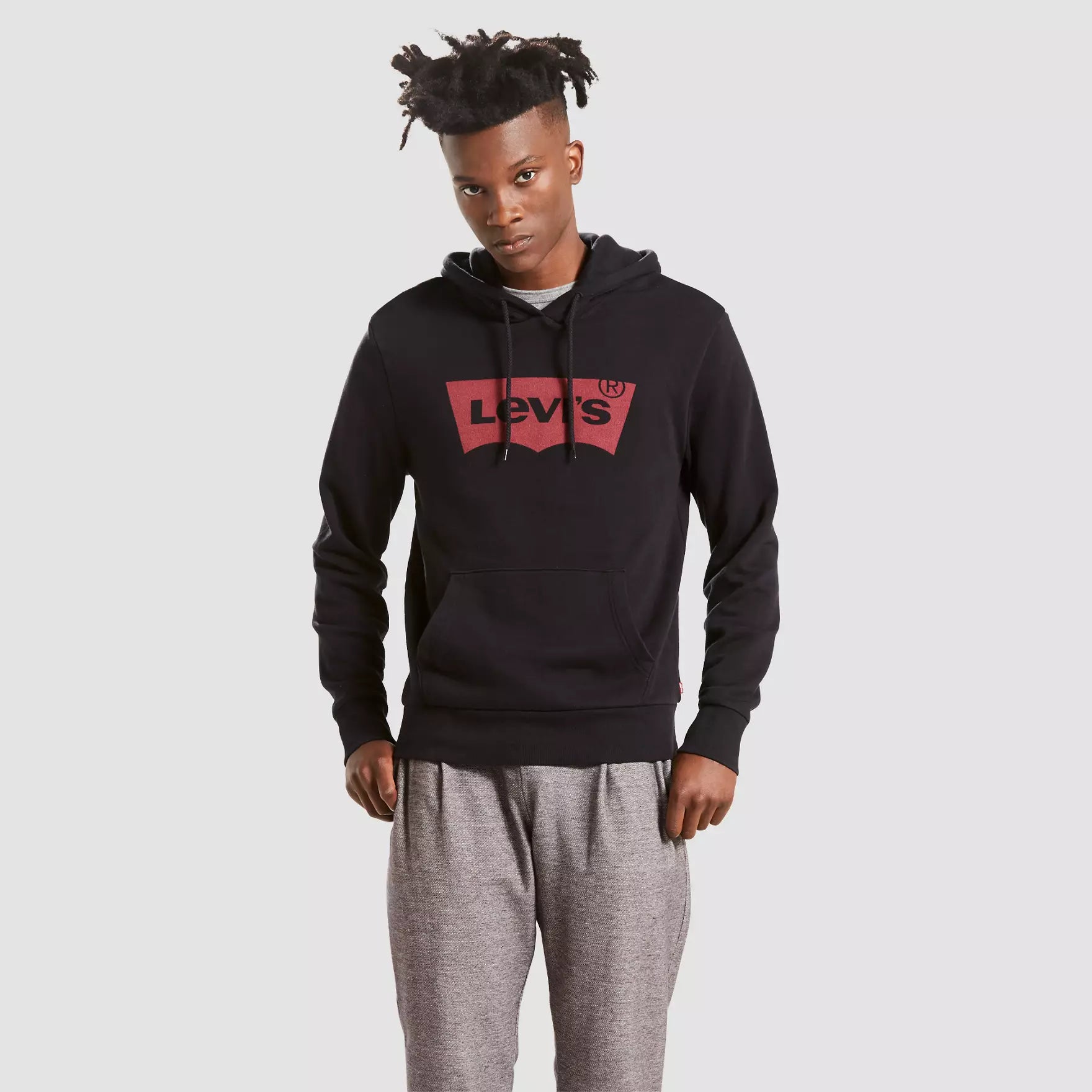 Solid Hm Graphic Hoodie Black