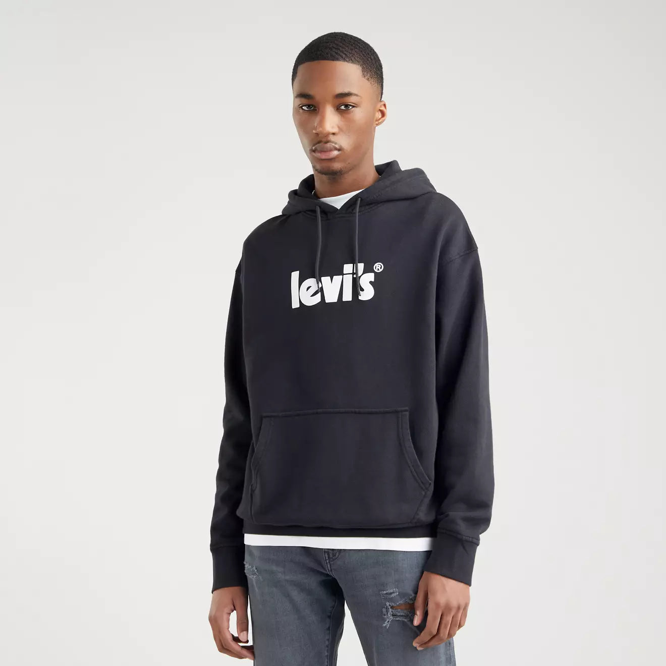 Relaxed Graphic Po Poster Hoodie Caviar