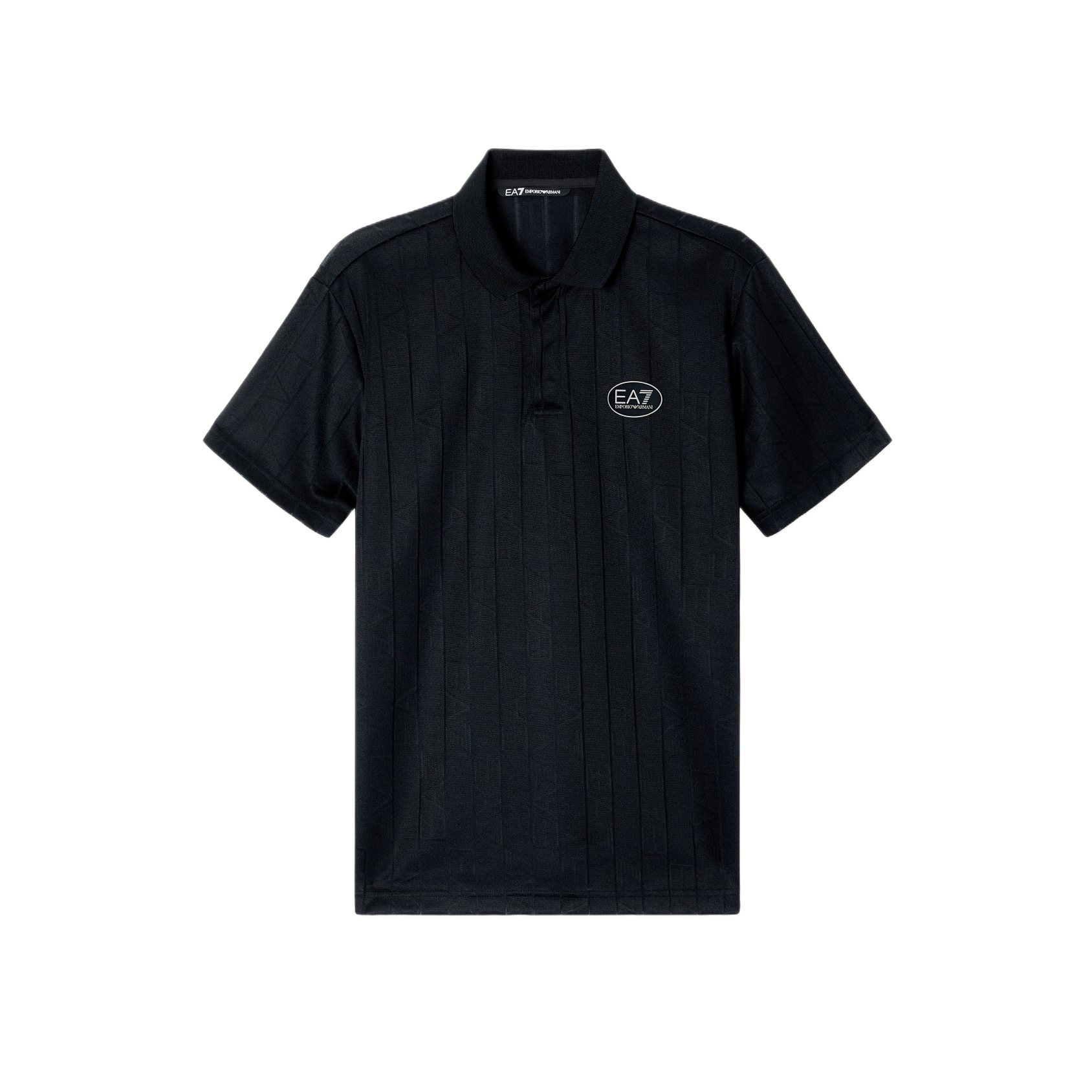 GOLF PRO M POLO SS GRAPHIC FANCY BLACK LOGO EA7