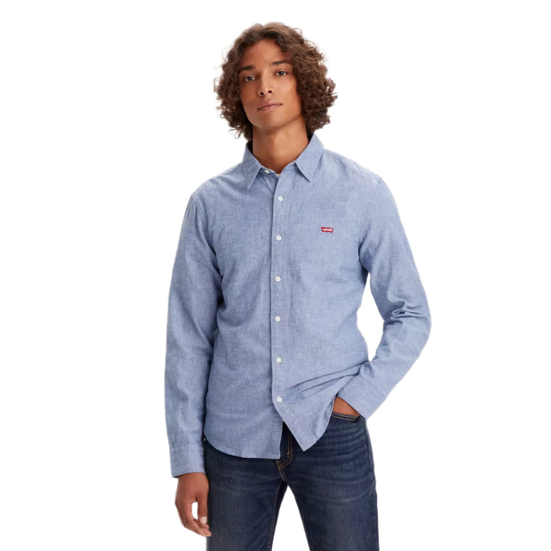 LS BATTERY HM SHIRT SLIM NAVY PEONY OXF
