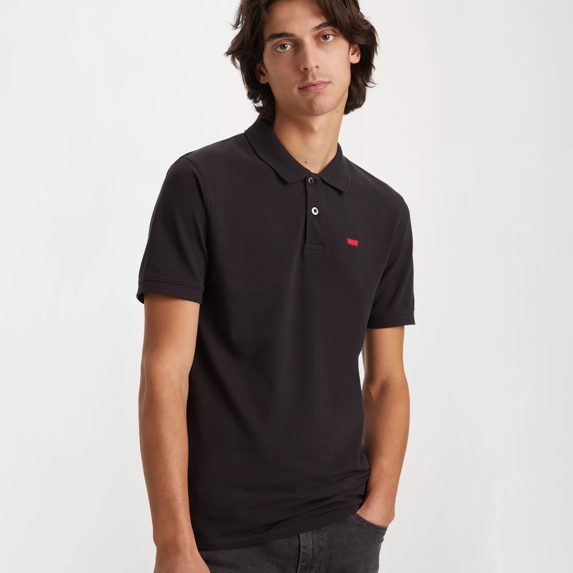 Slim Housemark Polo Mineral Black Pique