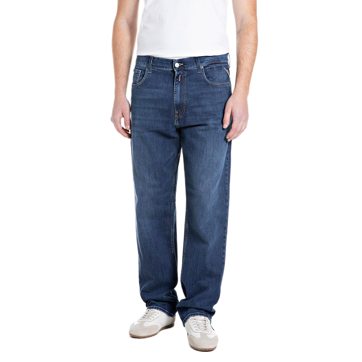 PANTALONE 11 OZ INDIGO STRETCH DENIM MEDIUM BLUE
