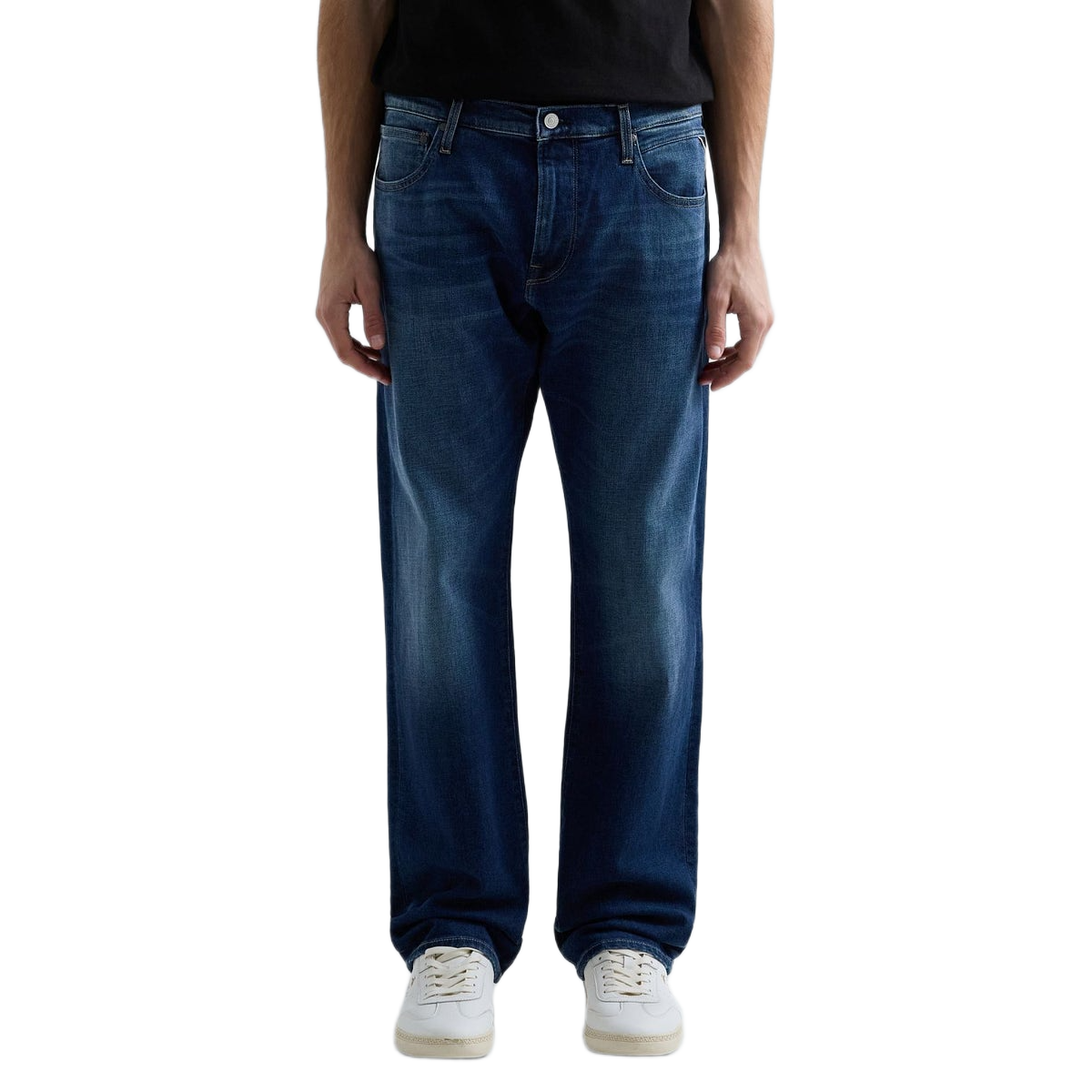 PANTALONE 11.5 OZ DEEP BLUE INDIGO STRETCH DENIM DARK BLUE