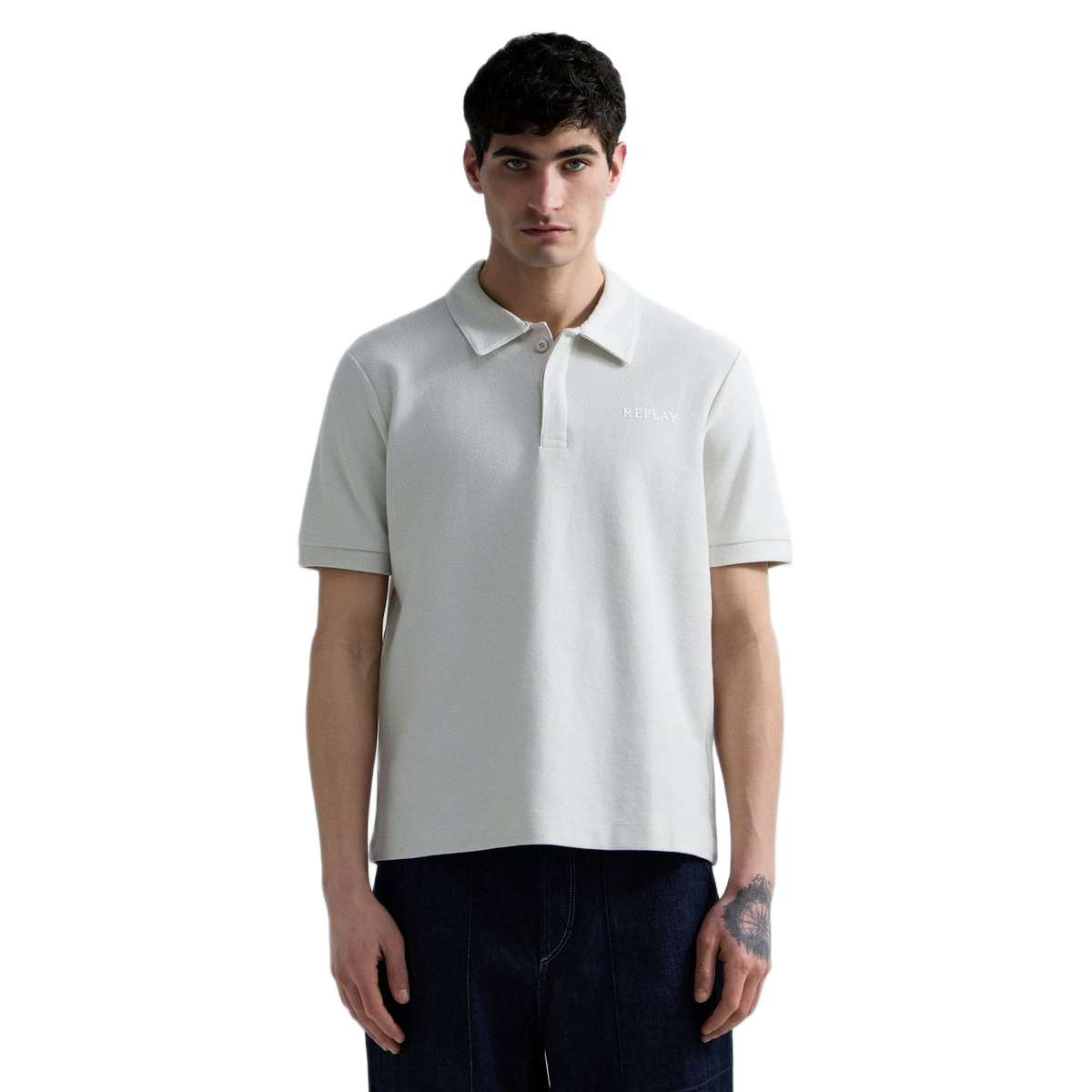 POLO DIAGONAL HEAVY JERSEY IVORY