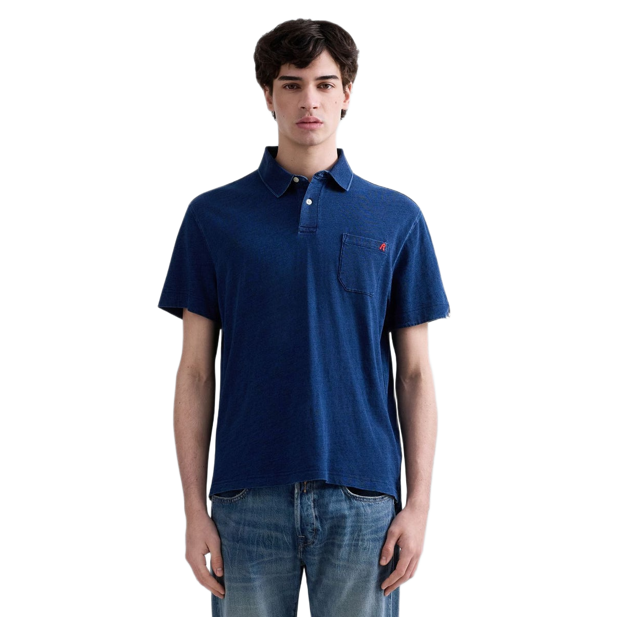 POLO DENIM WASH SLUB JERSEY MEDIUM BLUE