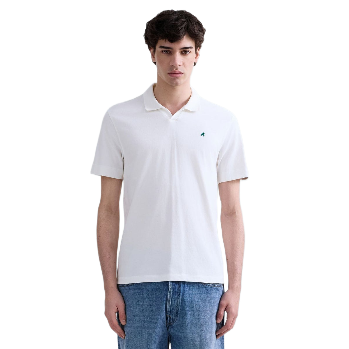 POLO STRETCH COTTON JERSEY NATURAL WHITE