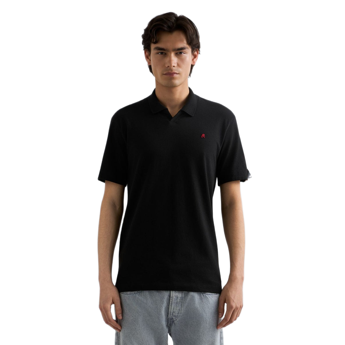 POLO STRETCH COTTON JERSEY BLACK