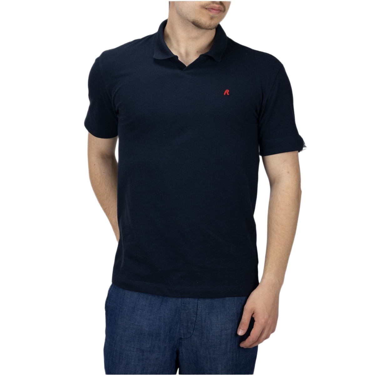 POLO STRETCH COTTON JERSEY DARK NAVY