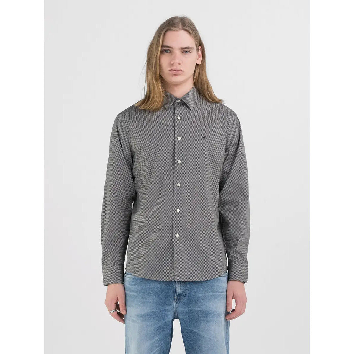 Camicia All Over Printed Stretch Popeline