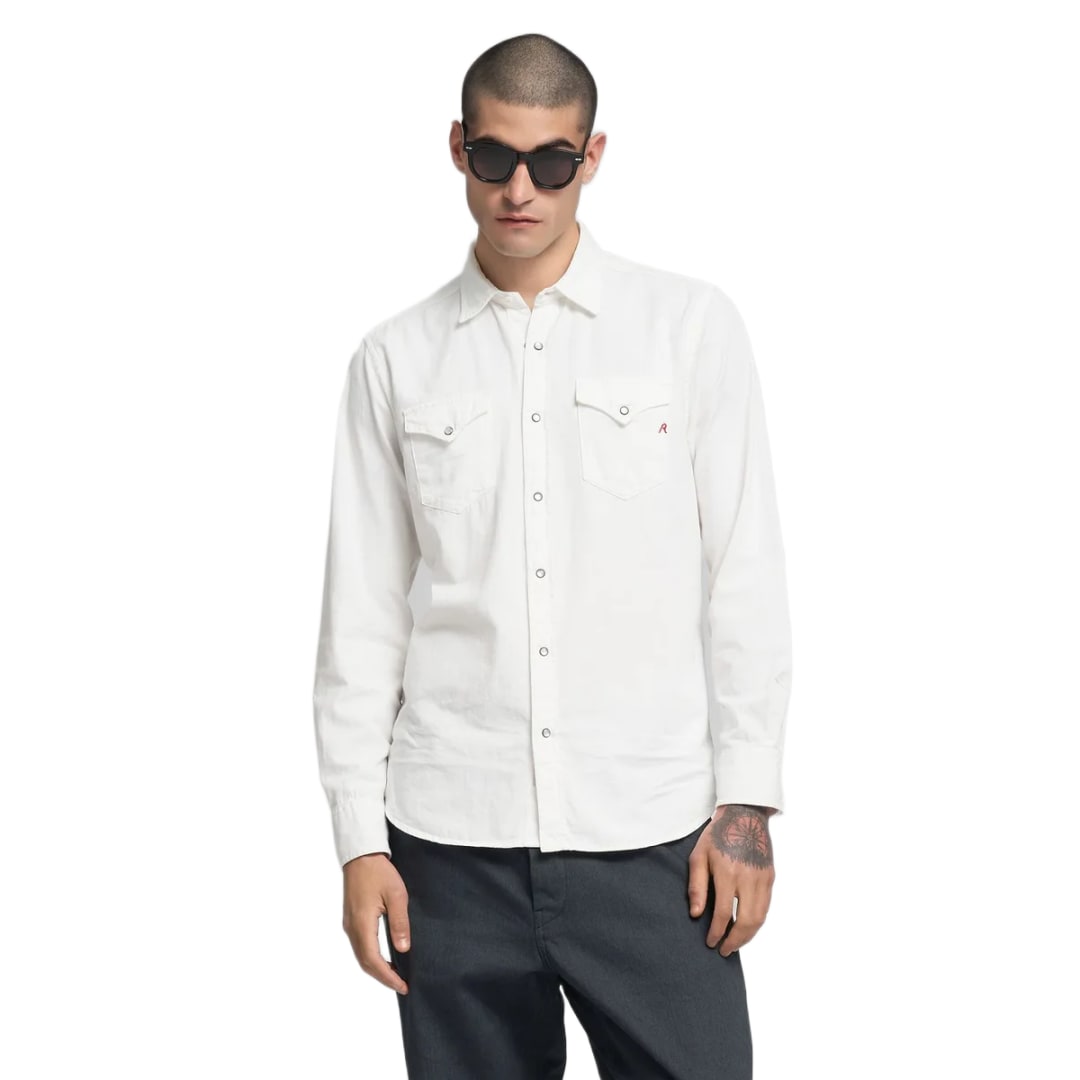 Camicia 5 OZ WHITE COTTON TWILL RECYCLED 100