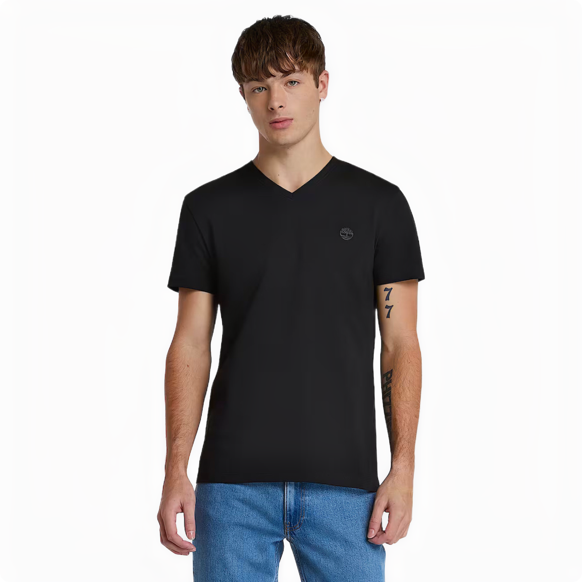 DUNSTAN RIVER V NECK SHORT SLEEVE TEE BLACK/PAVEMENT