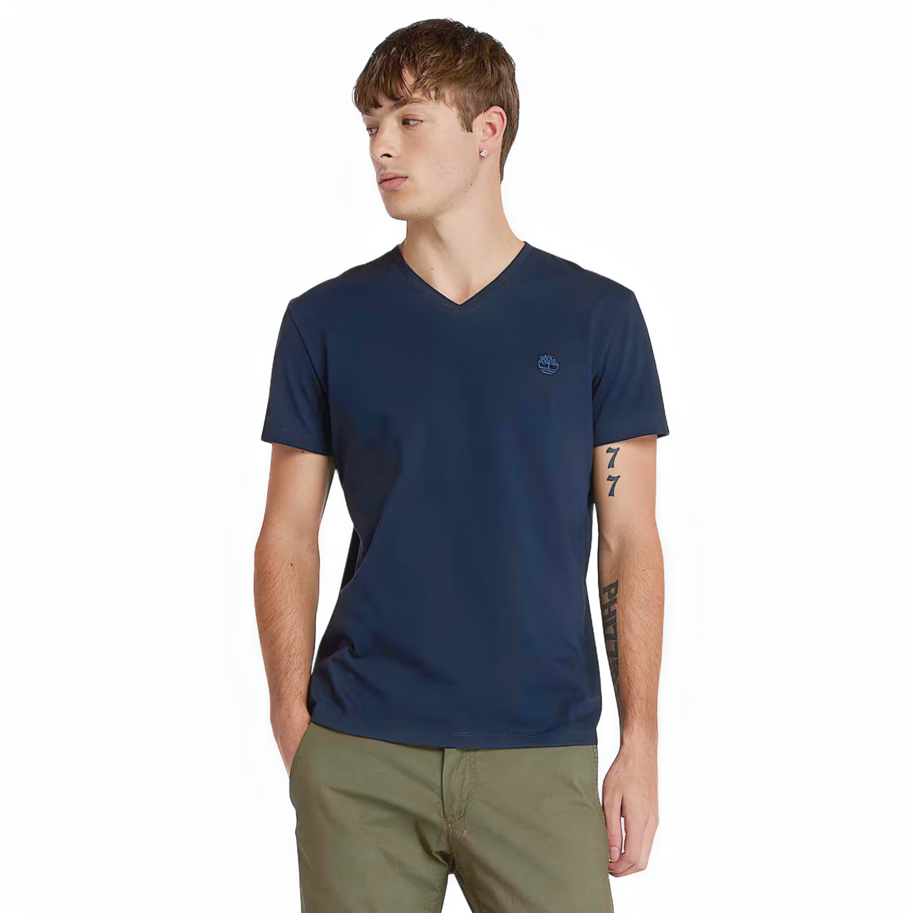 DUNSTAN RIVER V NECK SHORT SLEEVE TEE DARK SAPPHIRE/DARK DENIM