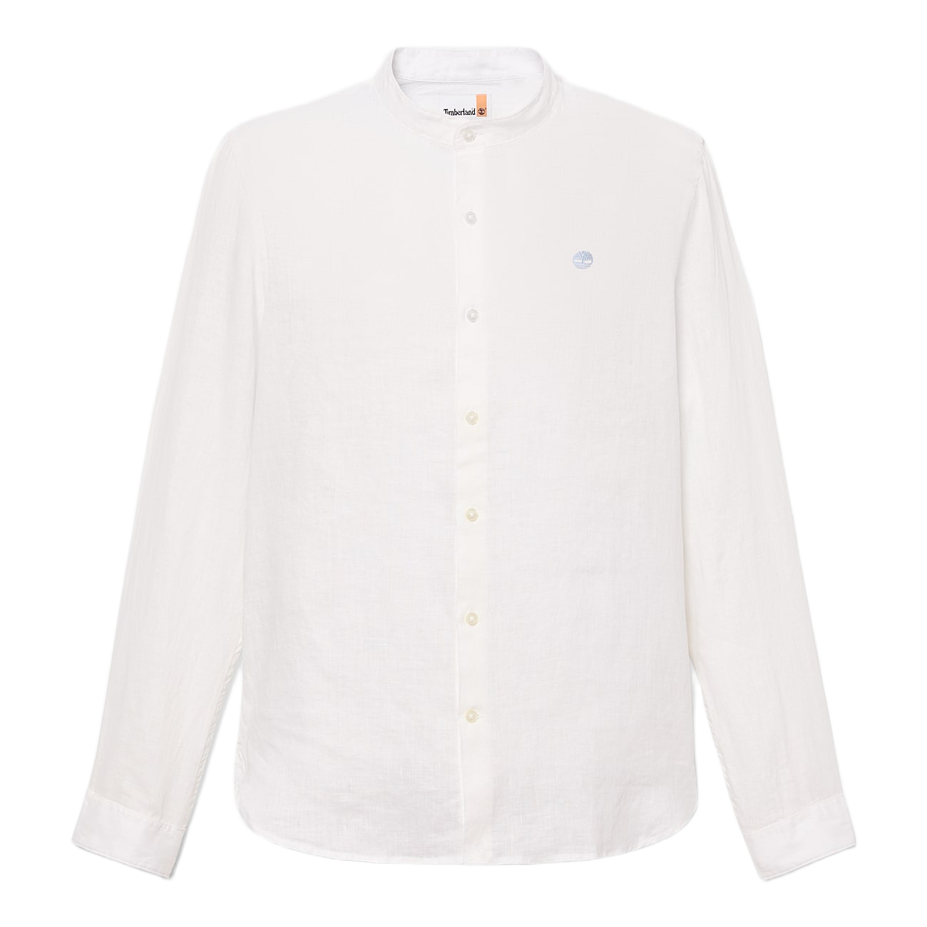 MILL BROOK LINEN KOREAN COLLAR SHIRT WHITE