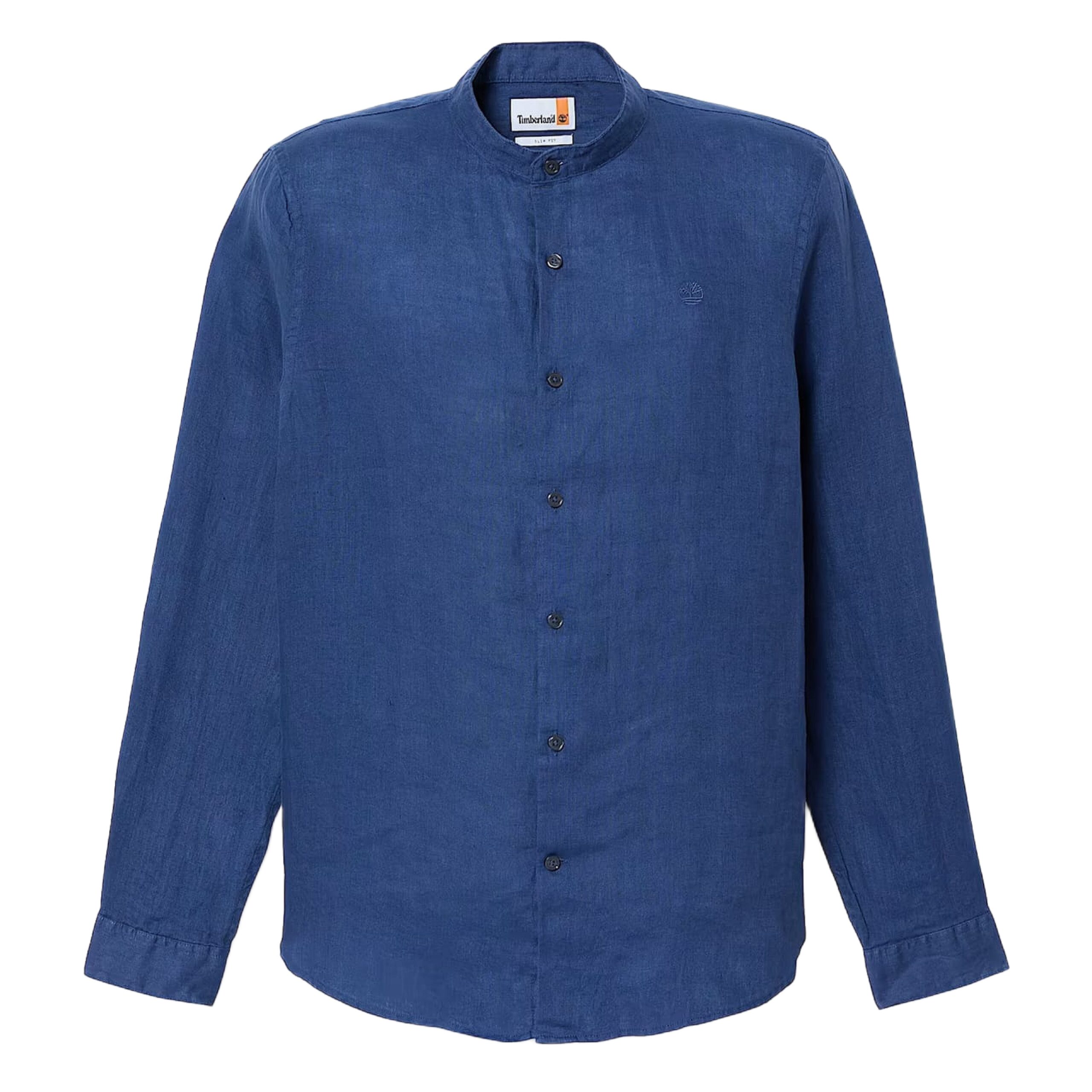 MILL BROOK LINEN KOREAN COLLAR SHIRT OCEANA