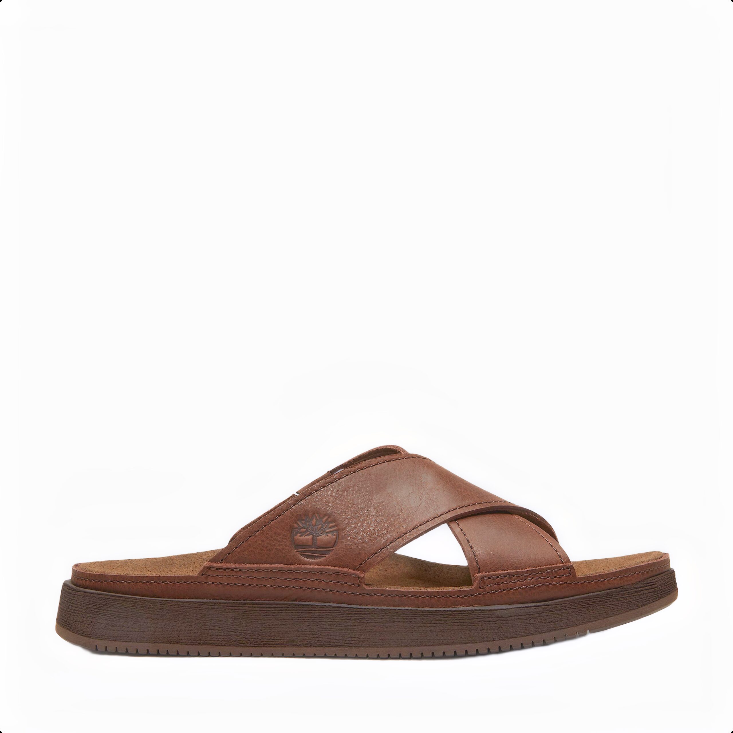 CASCO COVE SLIDE SANDAL DARK BROWN FULL GRAIN