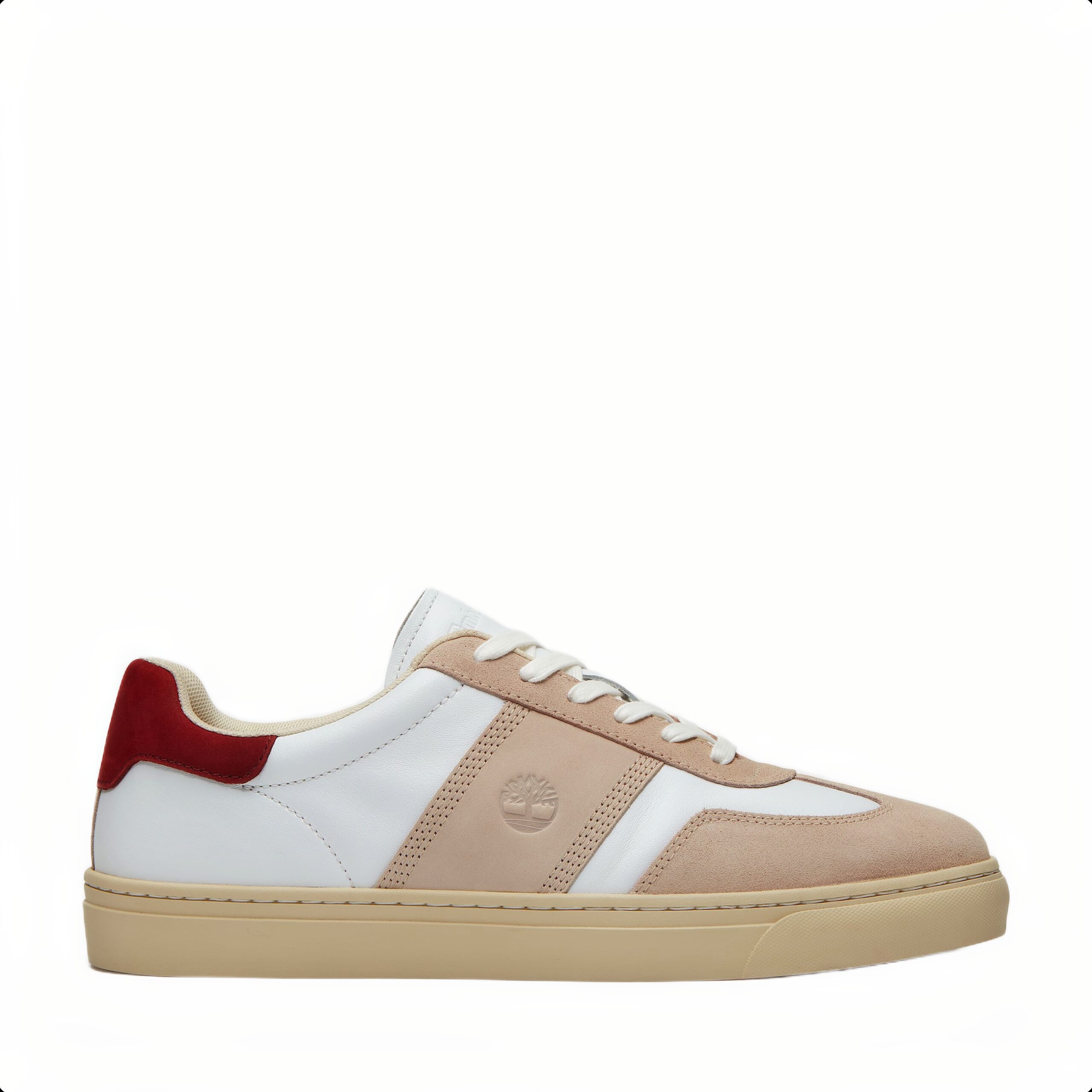 LISBON STREET LOW LACE UP SNEAKER WHITE FULL GRAIN W LT BEI