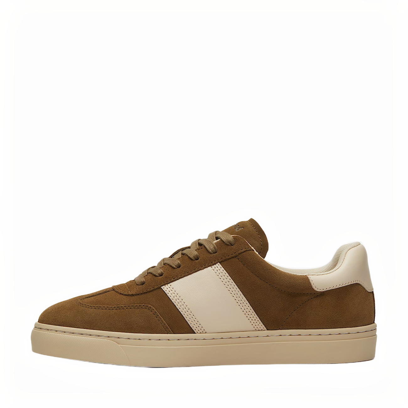LISBON STREET LOW LACE UP SNEAKER OLIVE SUEDE W NATURAL