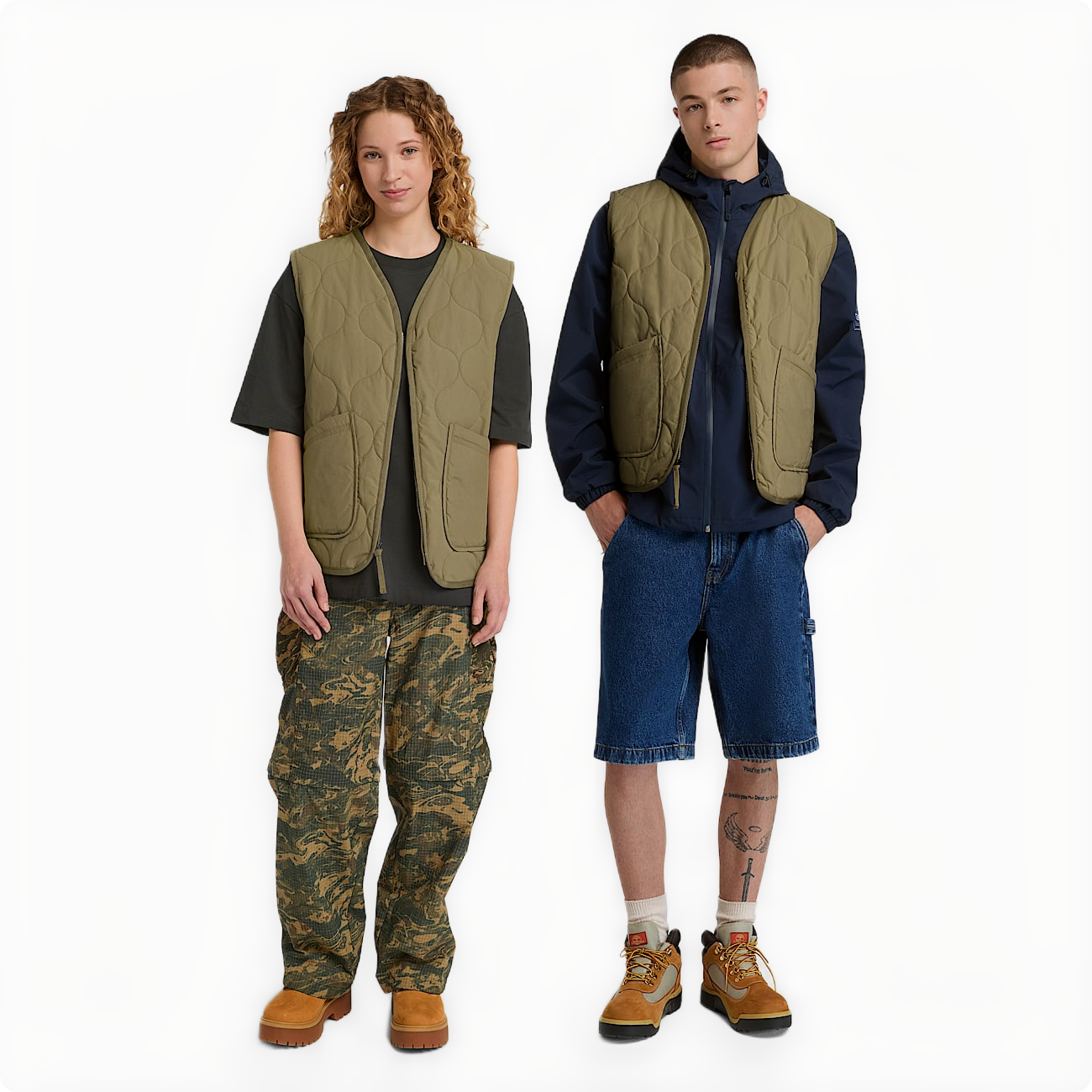 QUILTED VEST LEAF GREEN