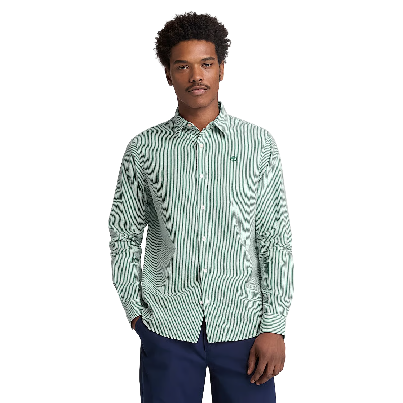 LS SEERSUCKER STRIPED SHIRT (REGULAR) MYRTLE YD