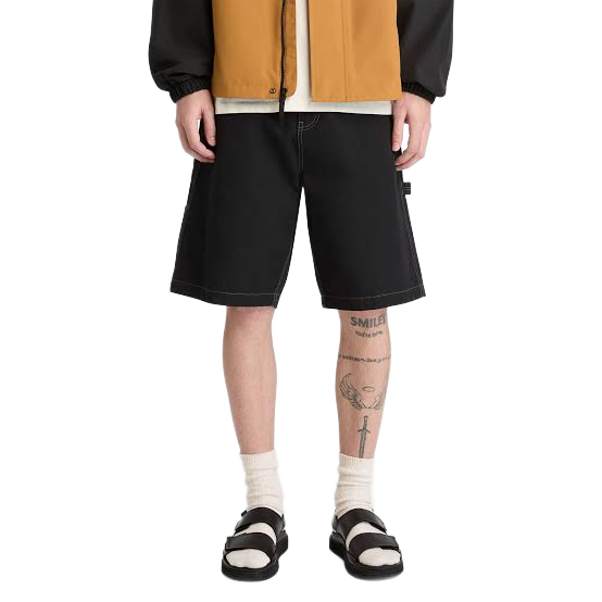 WASHED DUCK CANVAS CARPENTER SHORT BLACK