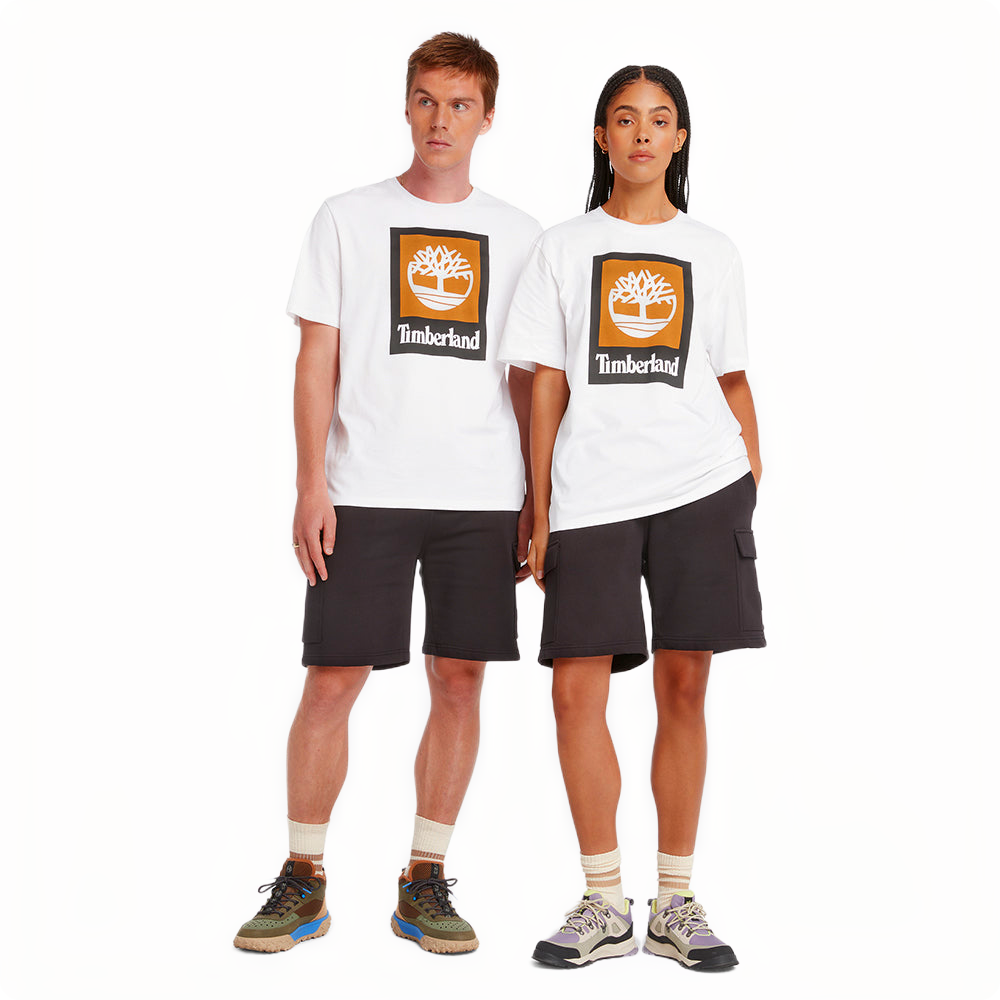STACK LOGO COLORED SHORT SLEEVE TEE BLACK