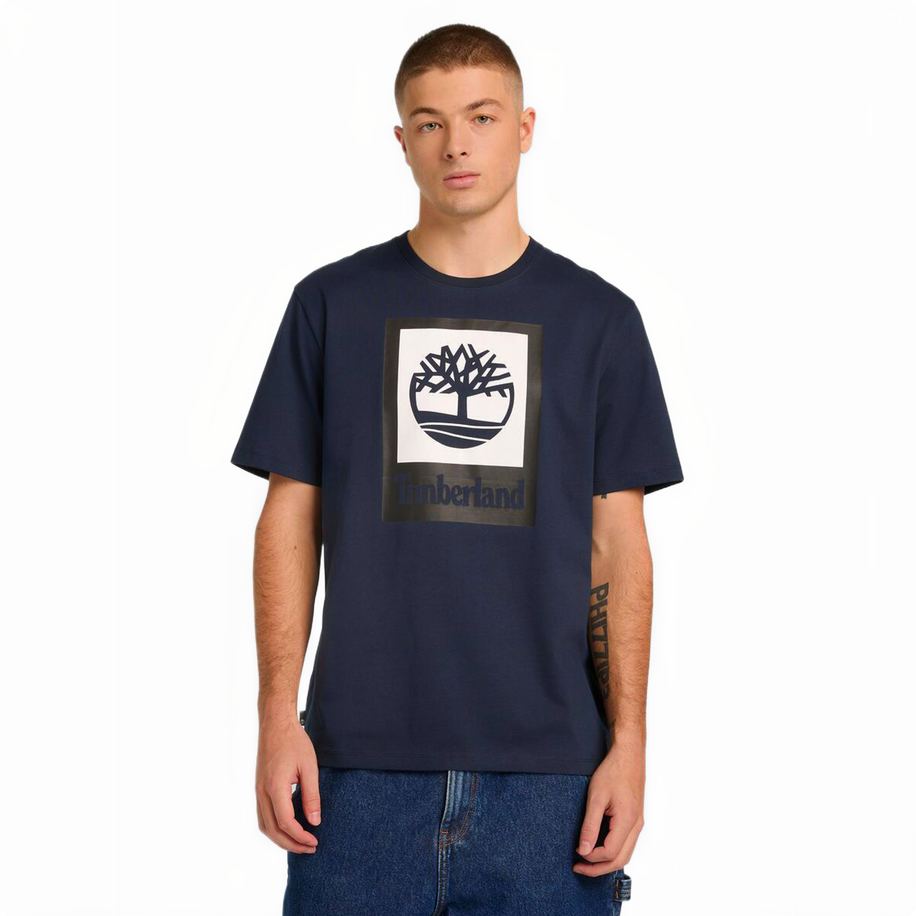STACK LOGO COLORED SHORT SLEEVE TEE WHITE