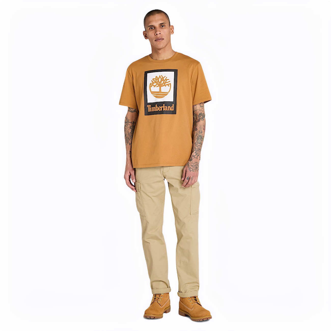 STACK LOGO COLORED SHORT SLEEVE TEE WHEAT BOOT