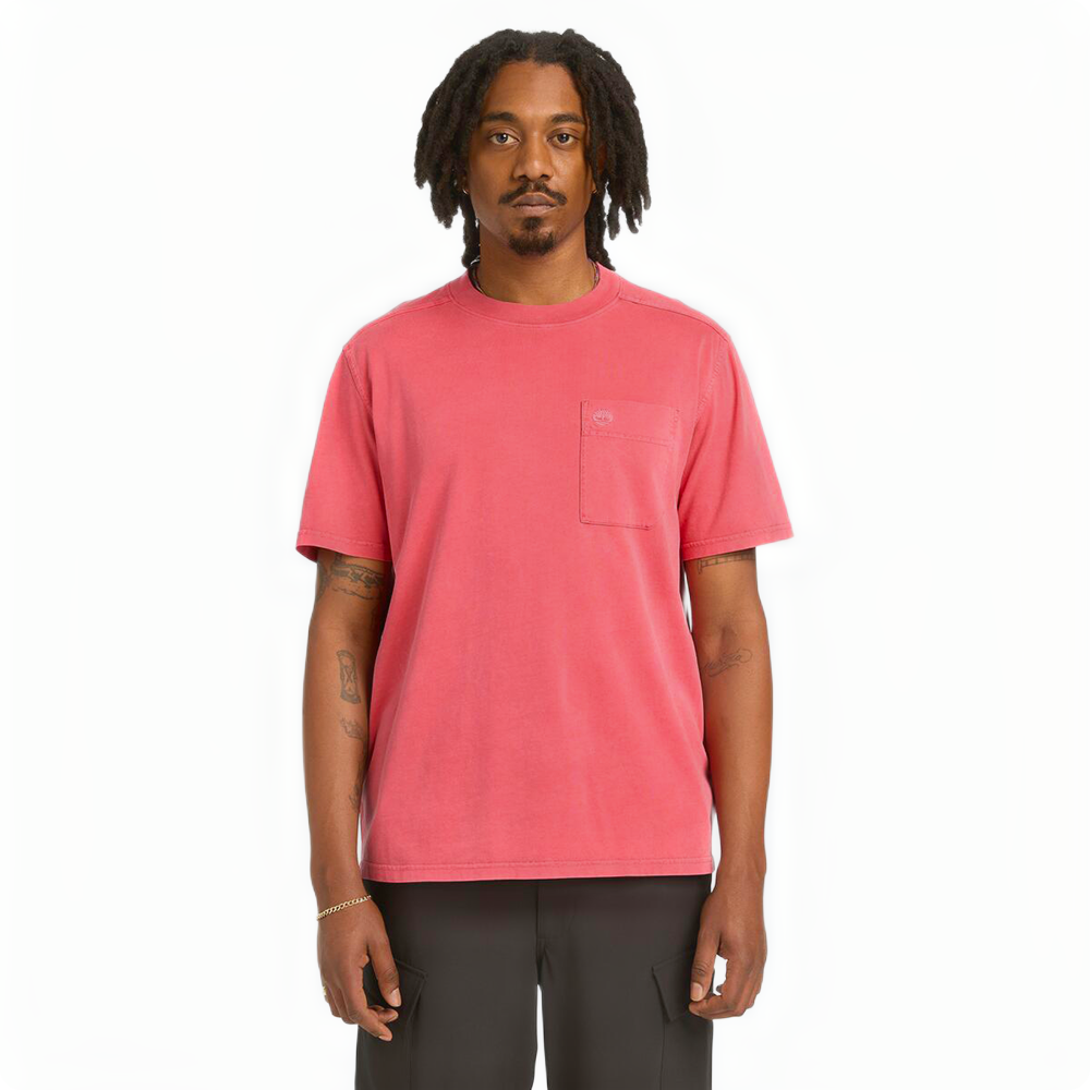 MERRYMACK RIVER GARMENT DYE CHEST POCKET TEE AMERICAN BEAUTY
