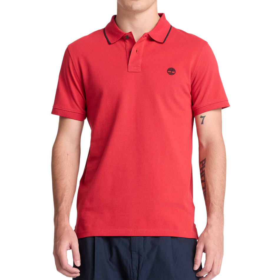 MILLERS RIVER PRINTED NECK SHORT SLEEVE POLO AMERICAN BEAUTY