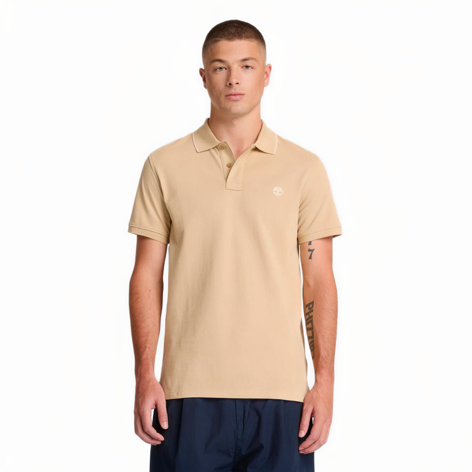 MILLERS RIVER PRINTED NECK SHORT SLEEVE POLO SAFARI