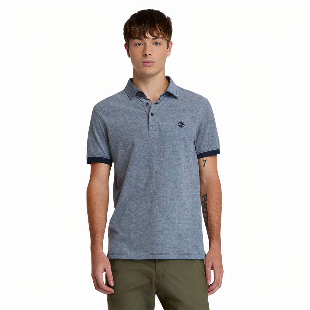 BABOOSIC BROOK OXFORD SHORT SLEEVE POLO DARK SAPPHIRE