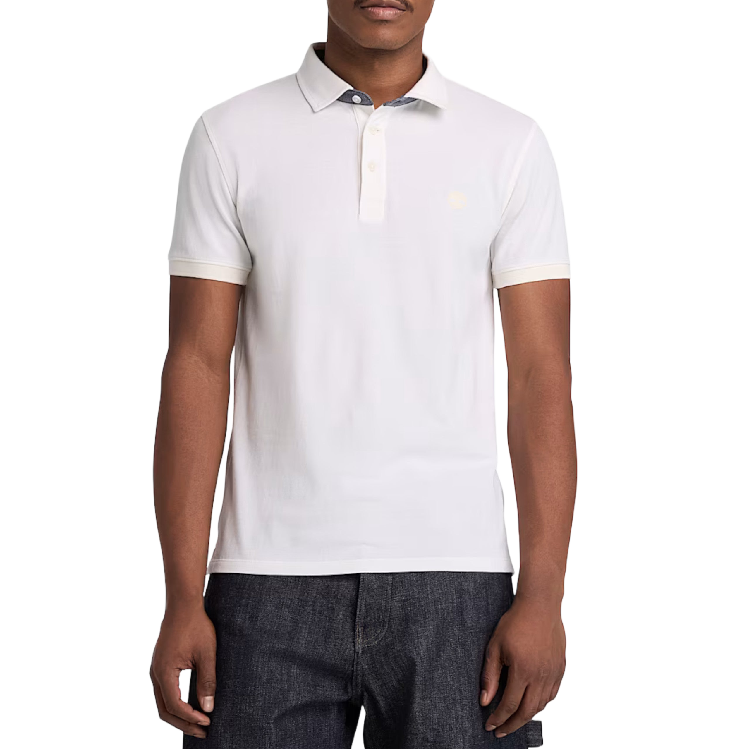 BABOOSIC BROOK OXFORD SHORT SLEEVE POLO VINTAGE WHITE