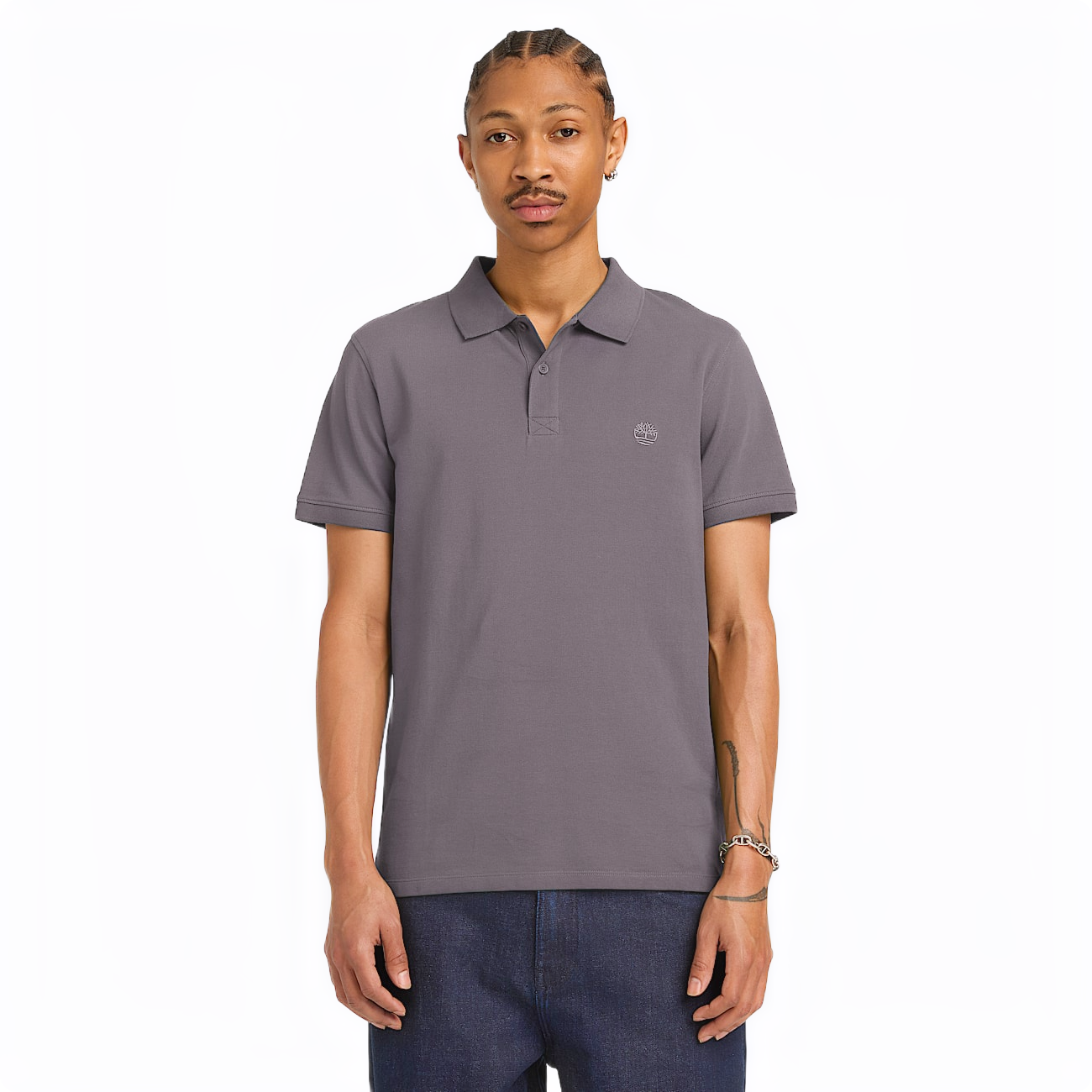 MILLERS RIVER SHORT SLEEVE STRETCH POLO BLACKENED PEARL