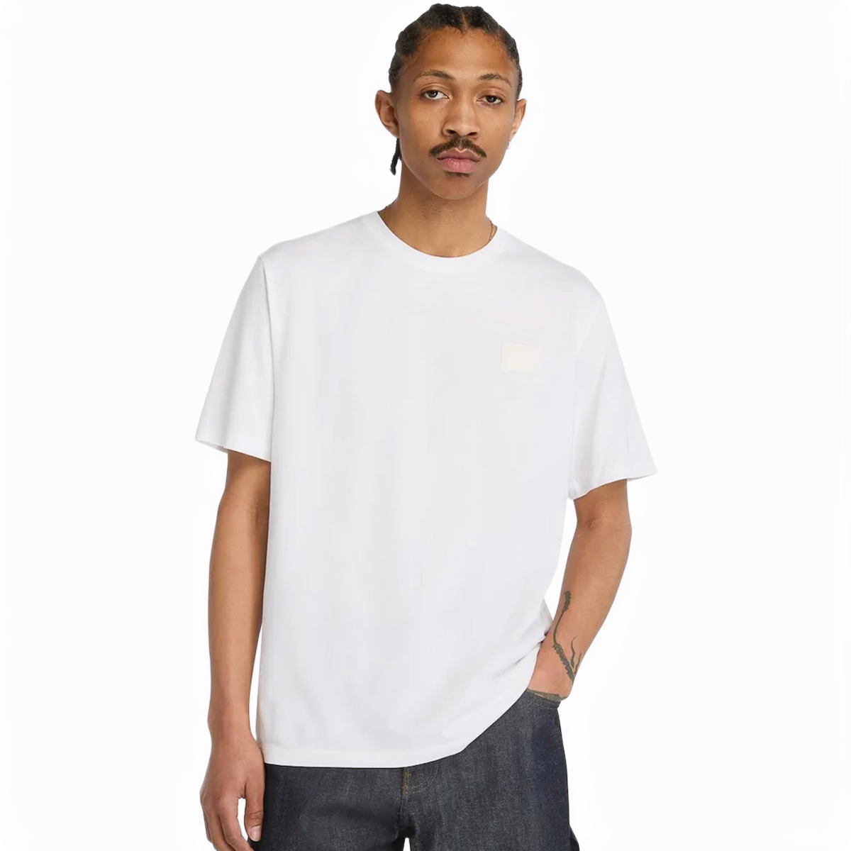 SHORT SLEEVE SILICON BADGE TEE WHITE