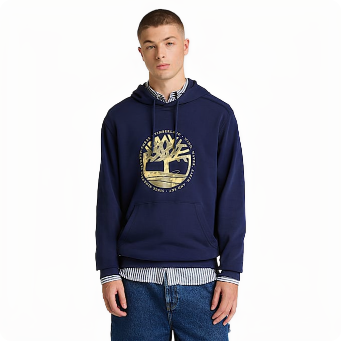 TREE LOGO LAKE HOUSE GRAPHIC HOODIE PEACOAT