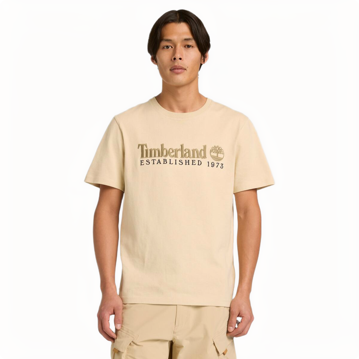 ESTABLISHED 1973 EMBROIDERY LOGO TEE PUTTY