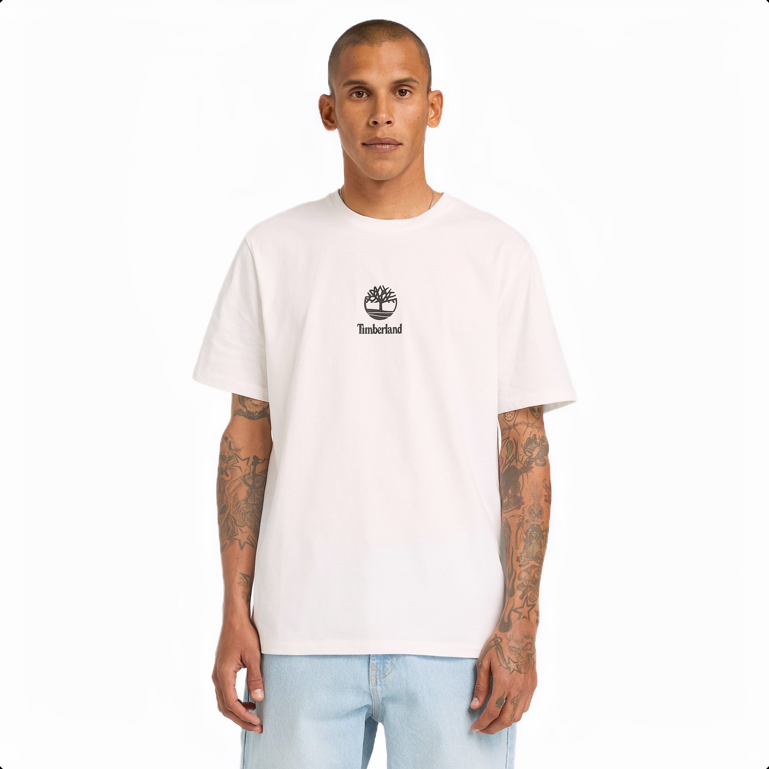 PRINT STACK LOGO SHORT SLEEVE TEE WHITE