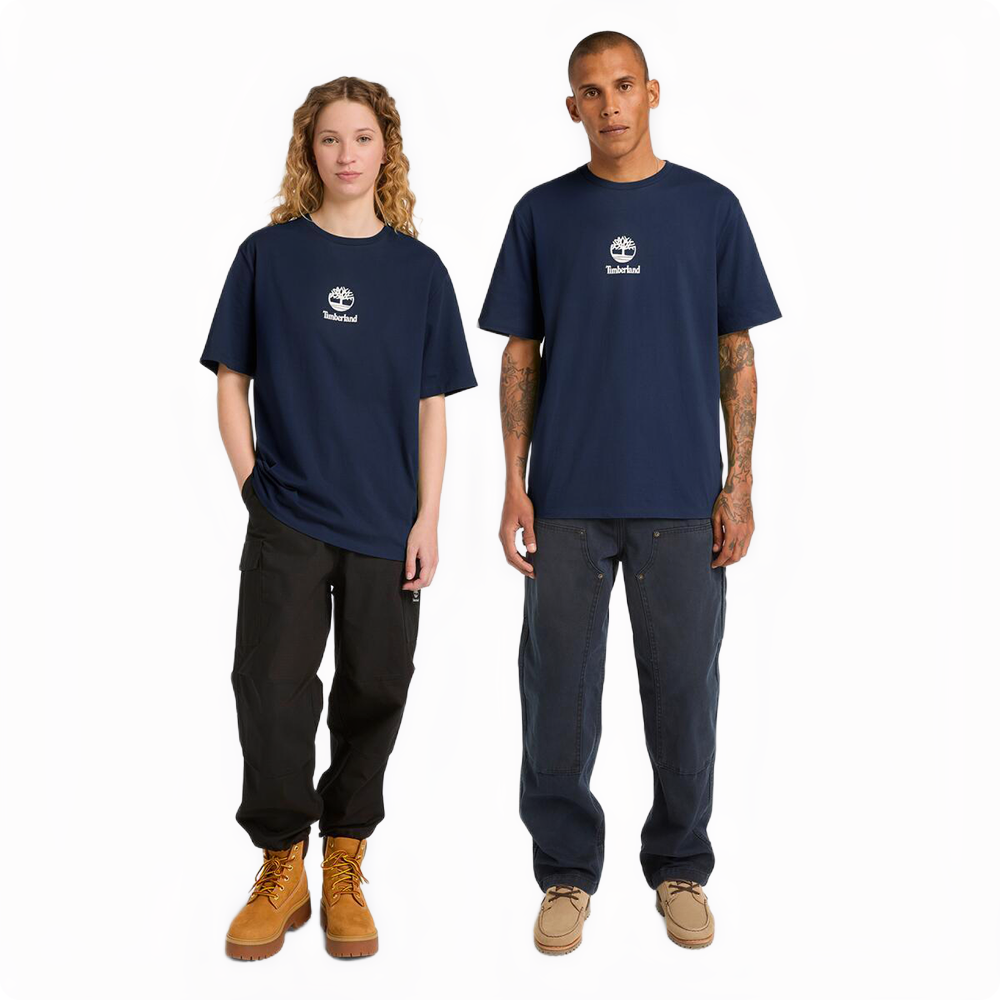 PRINT STACK LOGO SHORT SLEEVE TEE DARK SAPPHIRE